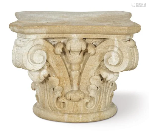 Capital composed of carved white marble S. XVIII.