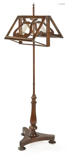 Musician's music stand in Empire style mahogany wood,