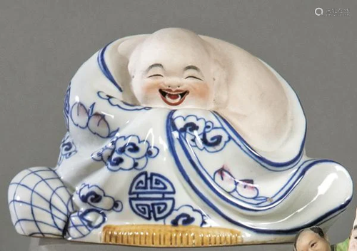 Ho-Shang in partially glazed Chinese porcelain 20th