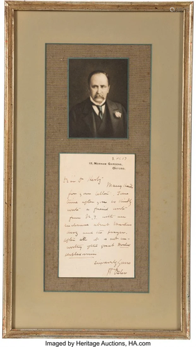 47344: William Osler Autograph Letter Signed. One page,