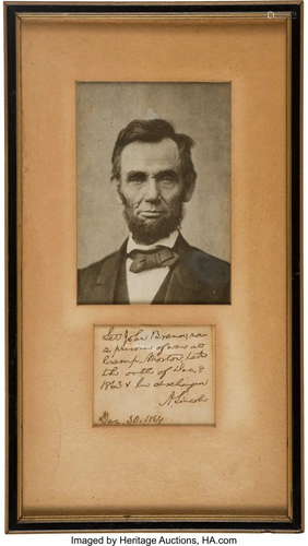 47224: Abraham Lincoln Autograph Note Signed 