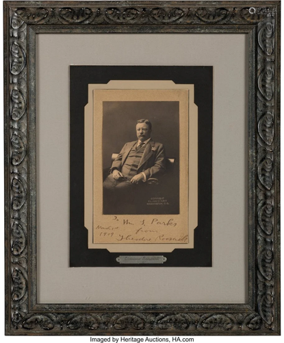 47255: Theodore Roosevelt Photograph Inscribed and Sign