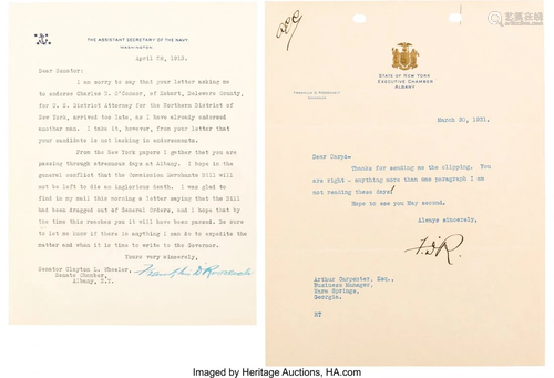 47265: Franklin D. Roosevelt Typed Letter Signed with T