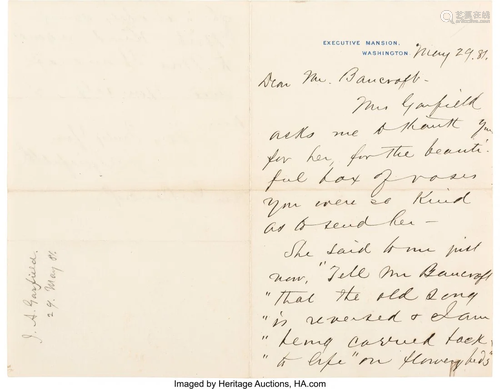 47242: James Garfield Autograph Letter Signed as Presid