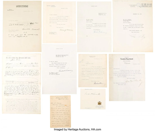 47247: Group of Ten Items Signed by late 19th Century a