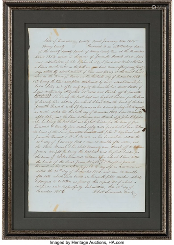 47377: [Slavery]. Legal Document Detailing the Sale of