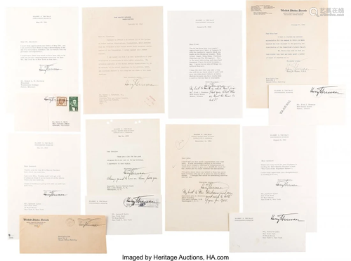 47270: Harry Truman Group of Eight Typed Letters Signed