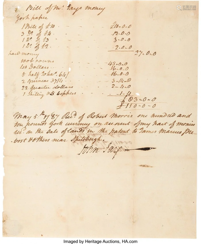 47039: John Jay Document Signed. One page, 7.5