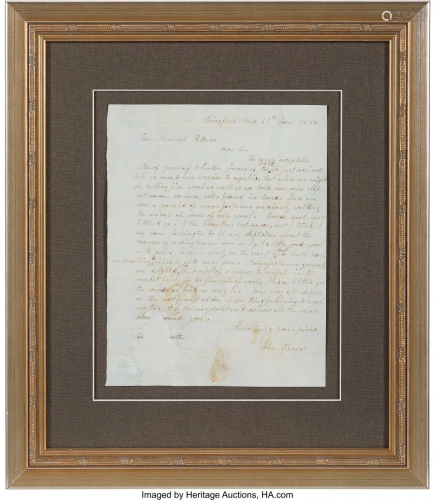 47009: John Brown Autograph Letter Signed. One page, 7.
