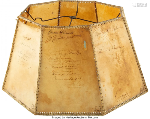 47261: Vellum Lampshade Signed by Franklin and Eleanor