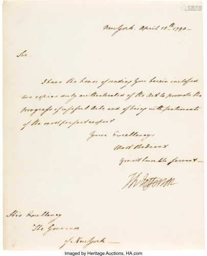 47180: Thomas Jefferson Letter Signed to Governor Georg