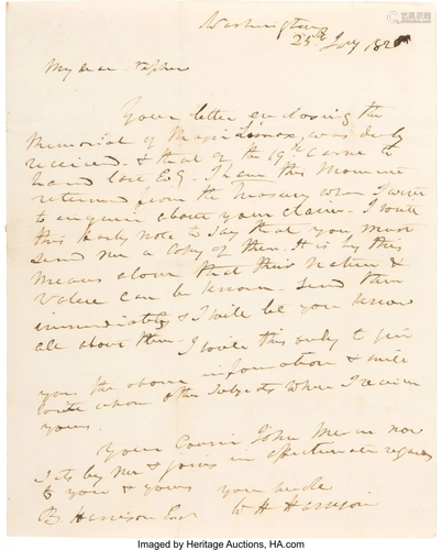 47198: William Henry Harrison Autograph Letter Signed w