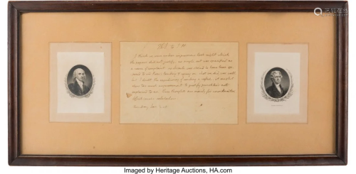 47177: Thomas Jefferson Autograph Letter Signed. One pa