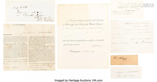 47184: Group of Seven Documents Signed by 19th Century