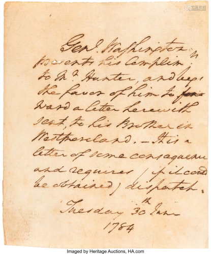 47165: George Washington Autograph Letter Signed in the