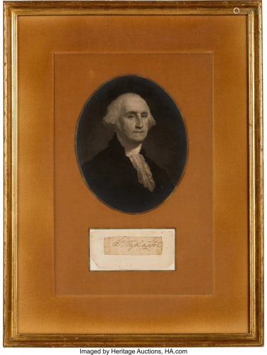 47168: George Washington Clipped Signature. Small slip