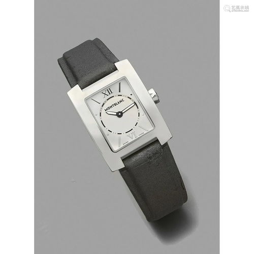 MONTBLANC Rectangular-shaped steel lady's wristwatch.