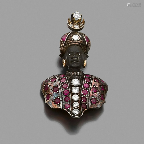 G. NARDI Bust of Moor pendant.