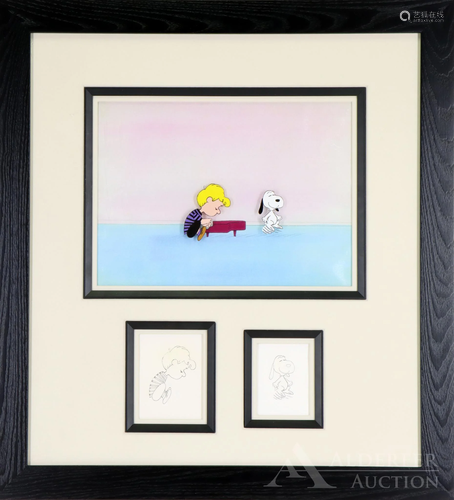 Peanuts Original Production Cel of Snoopy & Shroeder