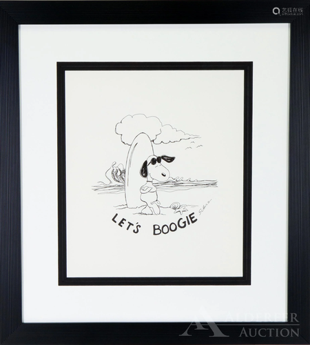 Peanuts Original Pen & Ink Drawing of Joe Cool