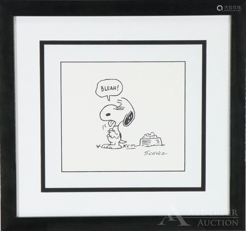 Peanuts Original Pen & Ink Drawing of Snoopy