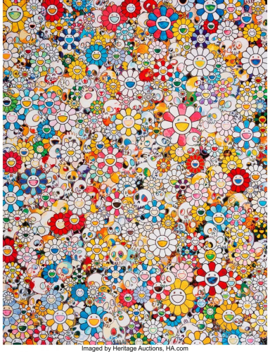 40084: Takashi Murakami (b. 1962) Skulls and Flowers Mu