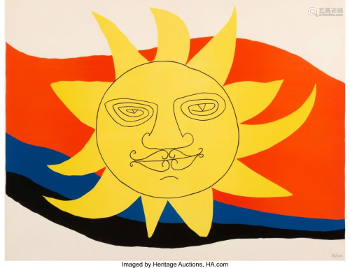 40016: Alexander Calder (1898-1976) Sun Face Lithograph