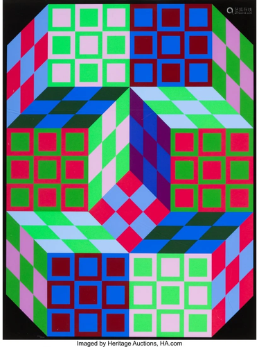 40139: Victor Vasarely (1906-1997) Carden, 1980 Screenp