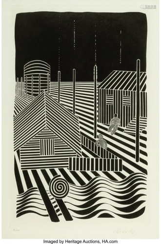 40130: Victor Vasarely (1906-1997) Etude lineaire, 1935