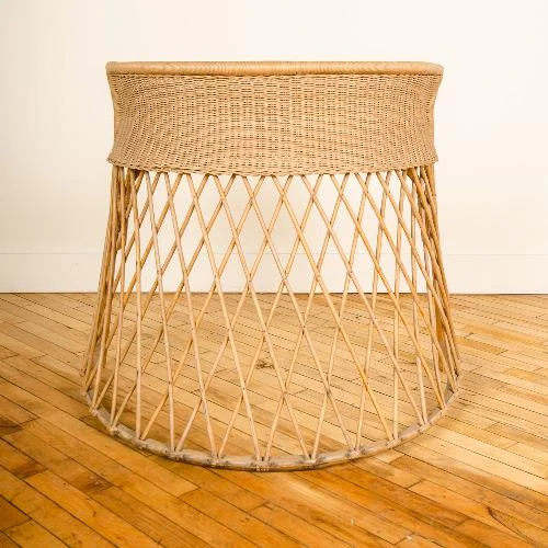 A FRENCH RATTAN DESK IN MANNER OF JEAN ROYERE