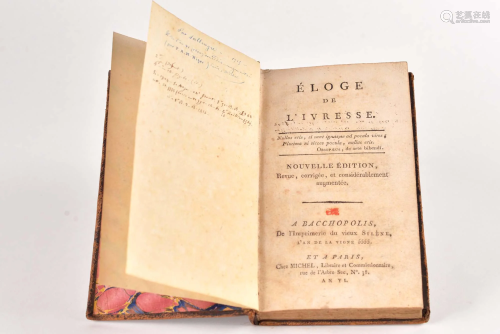 Éloge de l'ivresse - 1797-1798