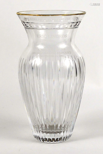 Philadelphia Flyers crystal vase trophy to Eric