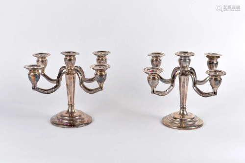 Pair of silver candlesticks - c.1900