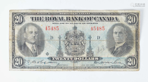 $20 Banknote - 1935