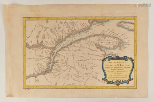 Bellin, Jacques-Nicolas - Carte du cours du fleuve de