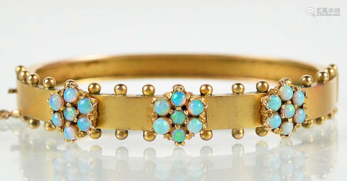 9kt gold bracelet set with opals - Début du XIXème