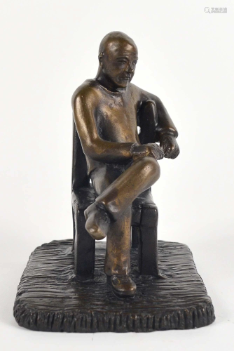 Hinnekens, C. - Seated man, bronze