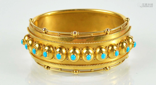 14kt bracelet set with 11 turquoises