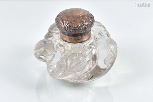 Antique inkwell in silver and crystal - 1902