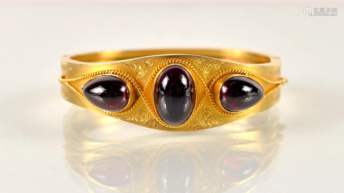 Women's gold bracelet with garnets, replacement value