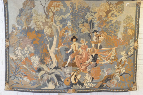 Old tapestry, gallant scene - c.1900