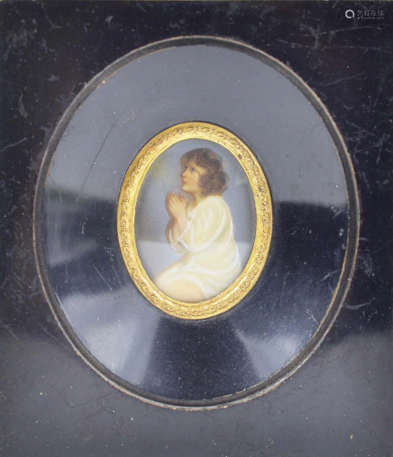 Miniature, praying child - c.1850