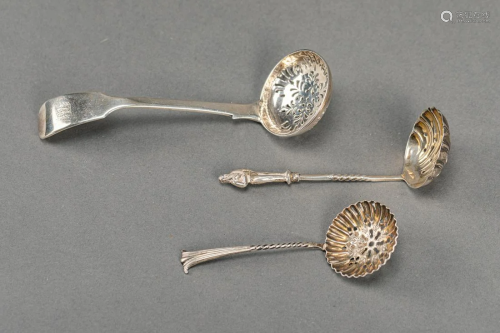 3 sugar silver spoons