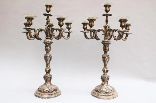 Pair of large silver Candelabra