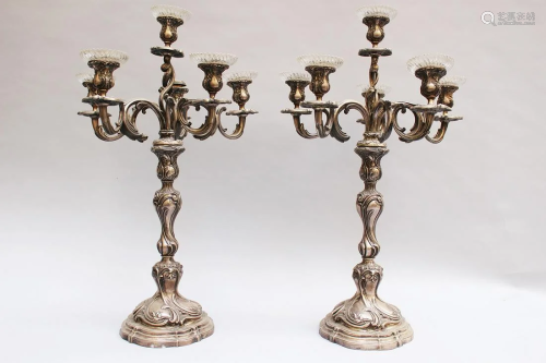 Pair of large silver Candelabra
