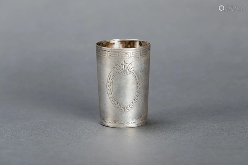 silver beaker