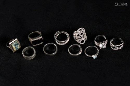 Set of ten rings