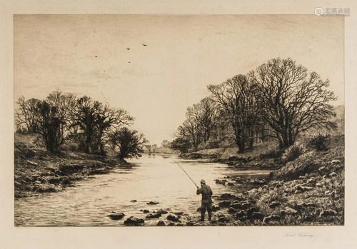 Slocombe (Fred) Trout Fishing, etching, 1889; together