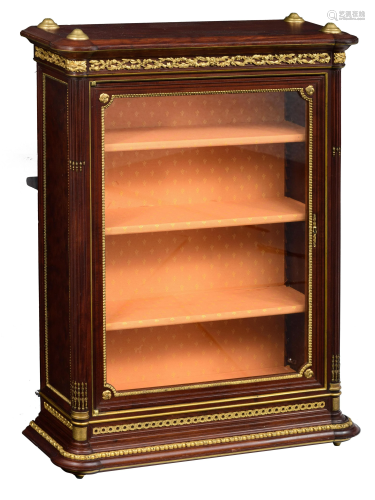 A Louis XVI style wall display cabinet, stamped: 'L.