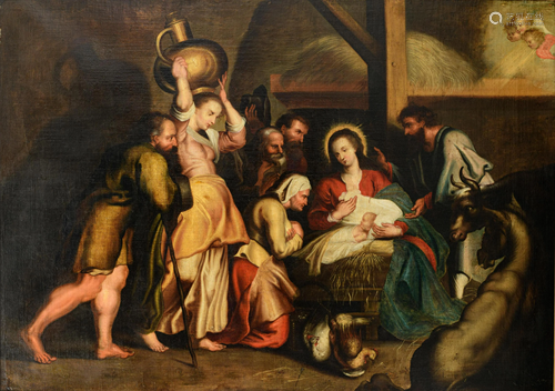 The adoration of the shepherds, 17th/18thC, 114 x 161